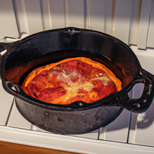 A cast iron Dutch oven, the perfect tool for making homemade pizza