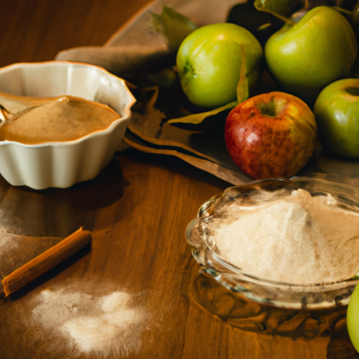 Fresh apples, cinnamon, and sugar ready to be used in making a delicious apple pie